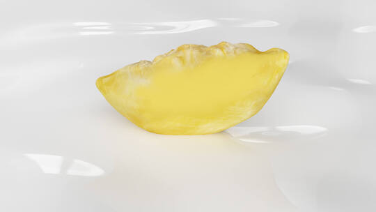 榴莲果肉掉落融入牛奶酸奶椰汁奶油慢镜头