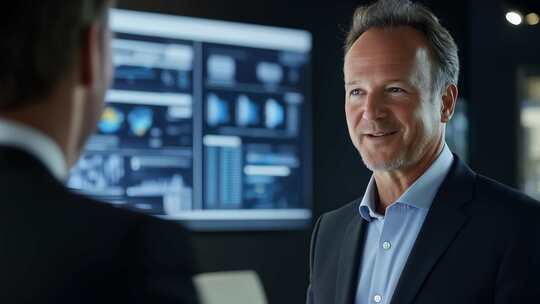 商务人士友好交流洽谈合作