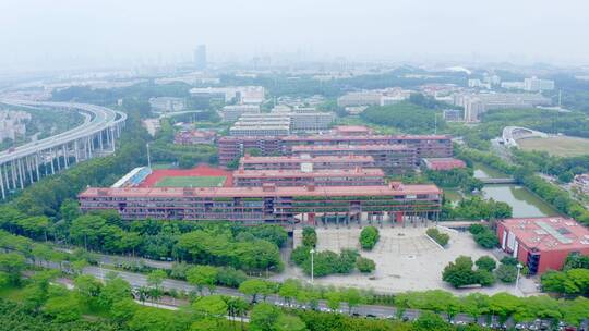 广州大学城航拍视频视频素材模板下载