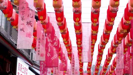 4K湖北恩施女儿城春节元宵灯会灯笼实拍