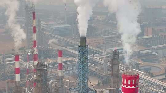 雾霾中的城市 空气污染 大气污染 工厂烟囱视频素材模板下载