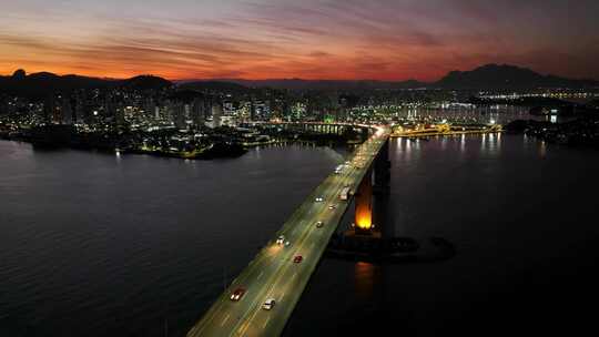 桥梁地标夜晚美景