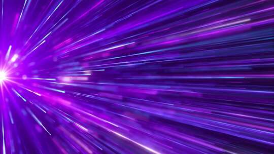 唯美紫色光线粒子璀璨放射光线穿梭