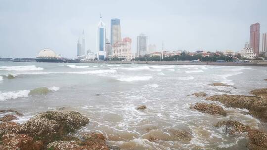 实拍 礁石 大海 海浪 浪花