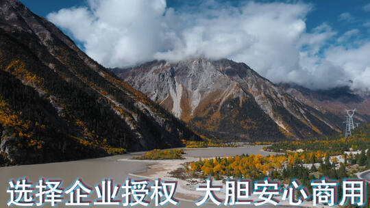 青藏高原云雾湖泊然乌湖水雪山森林