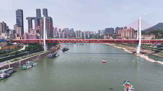 重庆索道长江索道航拍4K