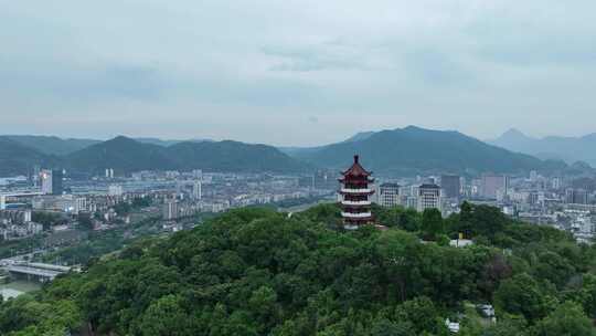 三明市麒麟山公园航拍麒麟山公园鸟瞰