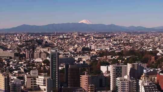 城市景观，富士山，涩谷，建筑物