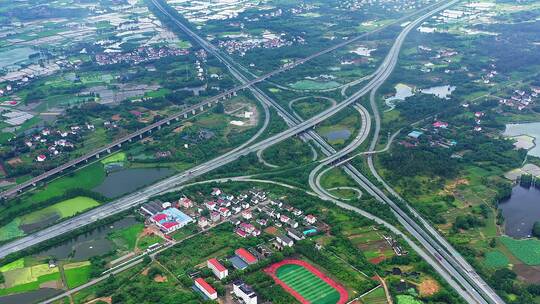 航拍高速公路枢纽