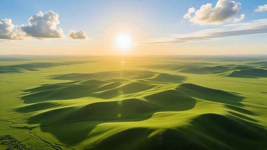 草原上升起不落的太阳4K