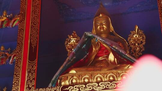 藏传佛教宗喀巴大师像视频素材模板下载