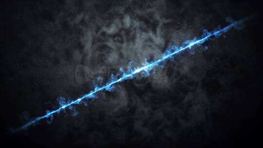蓝色粒子灰烬燃烧炫酷logo演绎