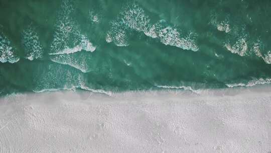 优美海景沙滩浪花海岸线