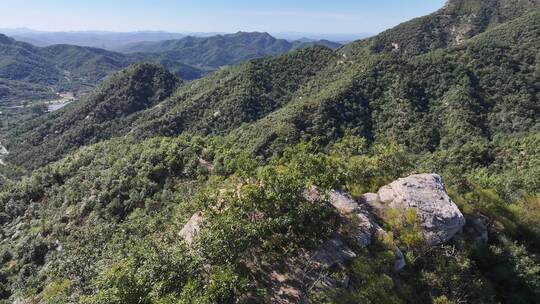 航拍威海里口山里口顶绝望坡秋季山野风景