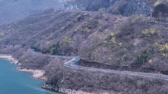 湖泊山林山道空镜