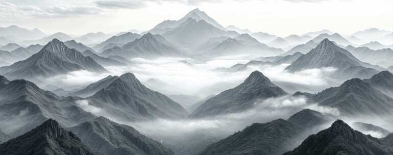 水墨山水背景 中国风意境山水