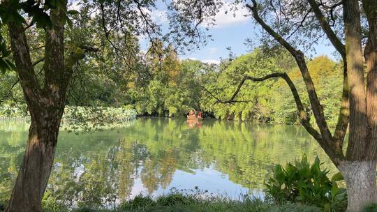 4k 杭州西湖中式园林风景