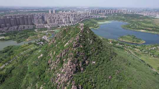 山东济南华山湖风景区航拍