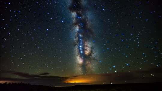 浩瀚星空下的璀璨银河夜景