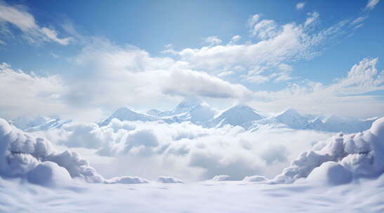 概念背景，云雪和山峰