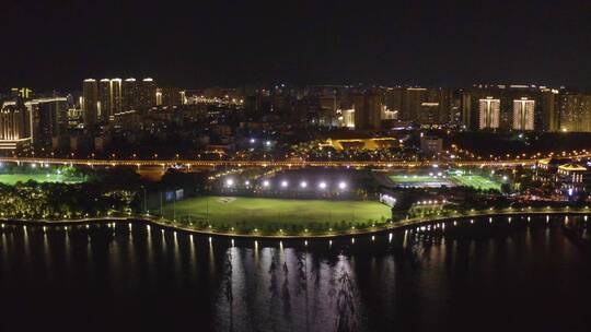 海口城市风光夜景世纪大桥车流旅游人文05