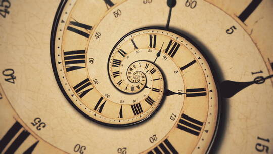 古典钟表时间漩涡背景视频