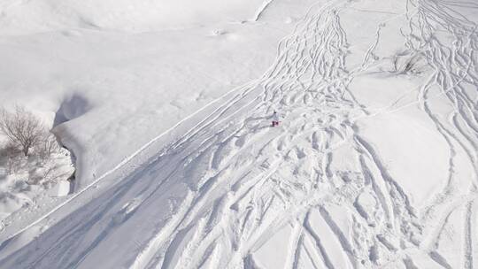 新疆滑雪·雪山4K航拍