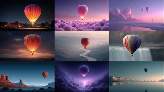 热气球飞越山川湖海浪漫风光(118S快速预览)