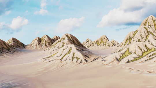 户外山脉地形背景3D渲染