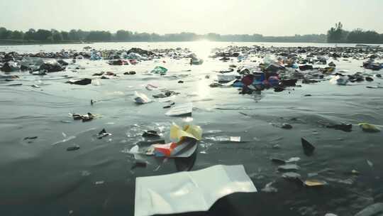 水面漂浮大量垃圾