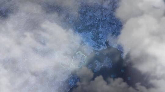 云雾俯冲勾勒轮廓-厦门地图