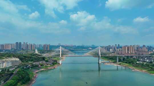 重庆马桑溪大桥长江河流视频素材模板下载