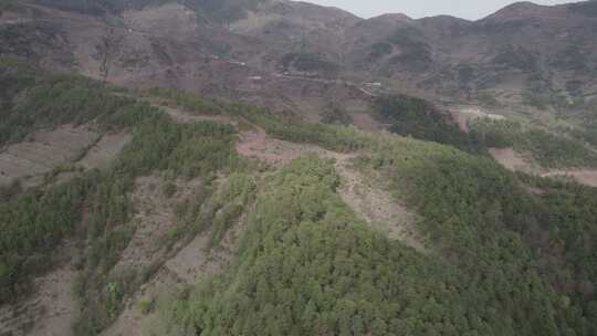 中国西部四川大凉山高原山地自然风光航拍