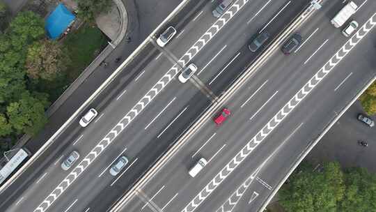 天津城市街道立交高架交通行驶路况