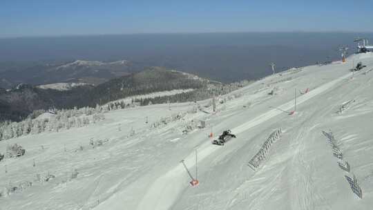 山，雪，冬天，扫雪