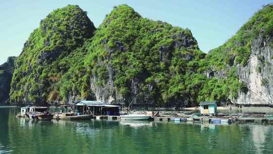 岛屿，海湾，船，船屋