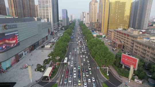 河北邯郸中华北大街交通航拍视频素材模板下载