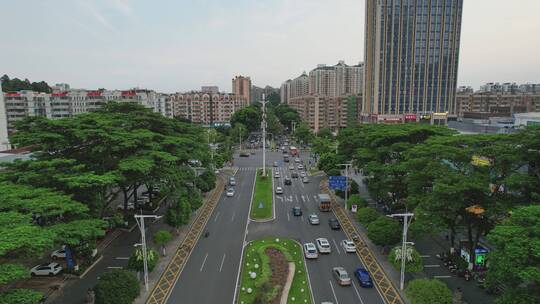 江门地标万达广场五邑广场城市风光航拍4K