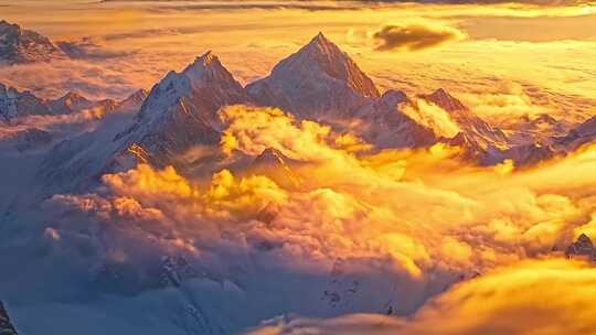 雪山云海日出全景