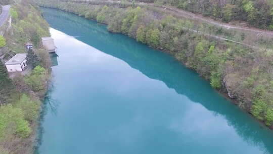 斯洛文尼亚索卡河的鸟瞰图