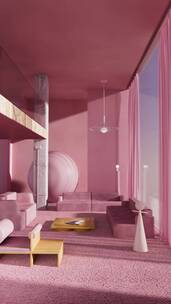 iDSTORE-三维渲染超现实主义室内家具场景
