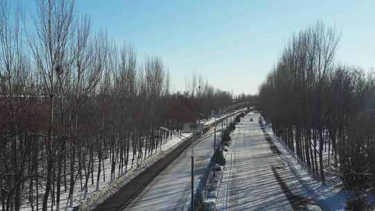 航拍雪景 唯美冬日空镜 立冬 冬至节气