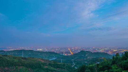 成都全景日出_龙泉山日出_夜转日延时视频素材模板下载