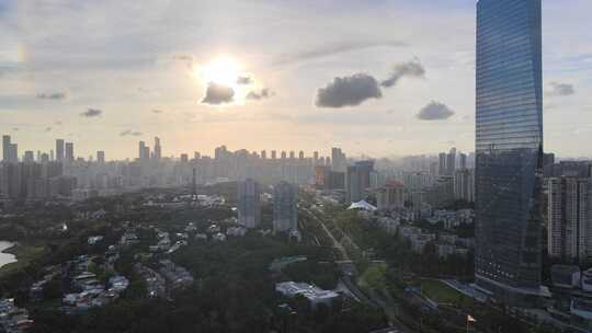 深圳傍晚日落建筑风光