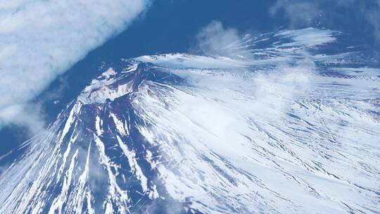 多云雪山山峰美景