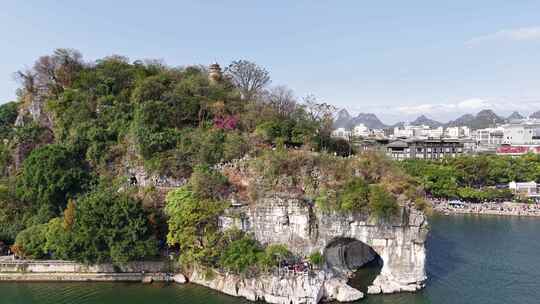 航拍广西桂林象山景区