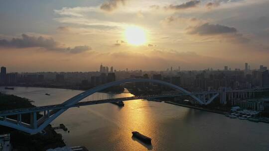 上海卢浦大桥日落