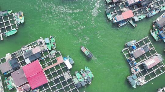 海南疍家鱼排航拍