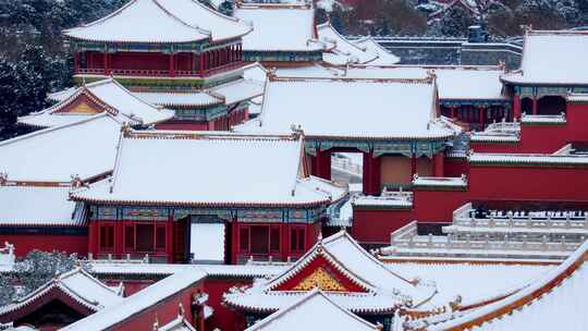 北京故宫紫禁城雪景视频素材模板下载