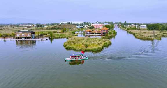 内蒙古哈素海湿地游船